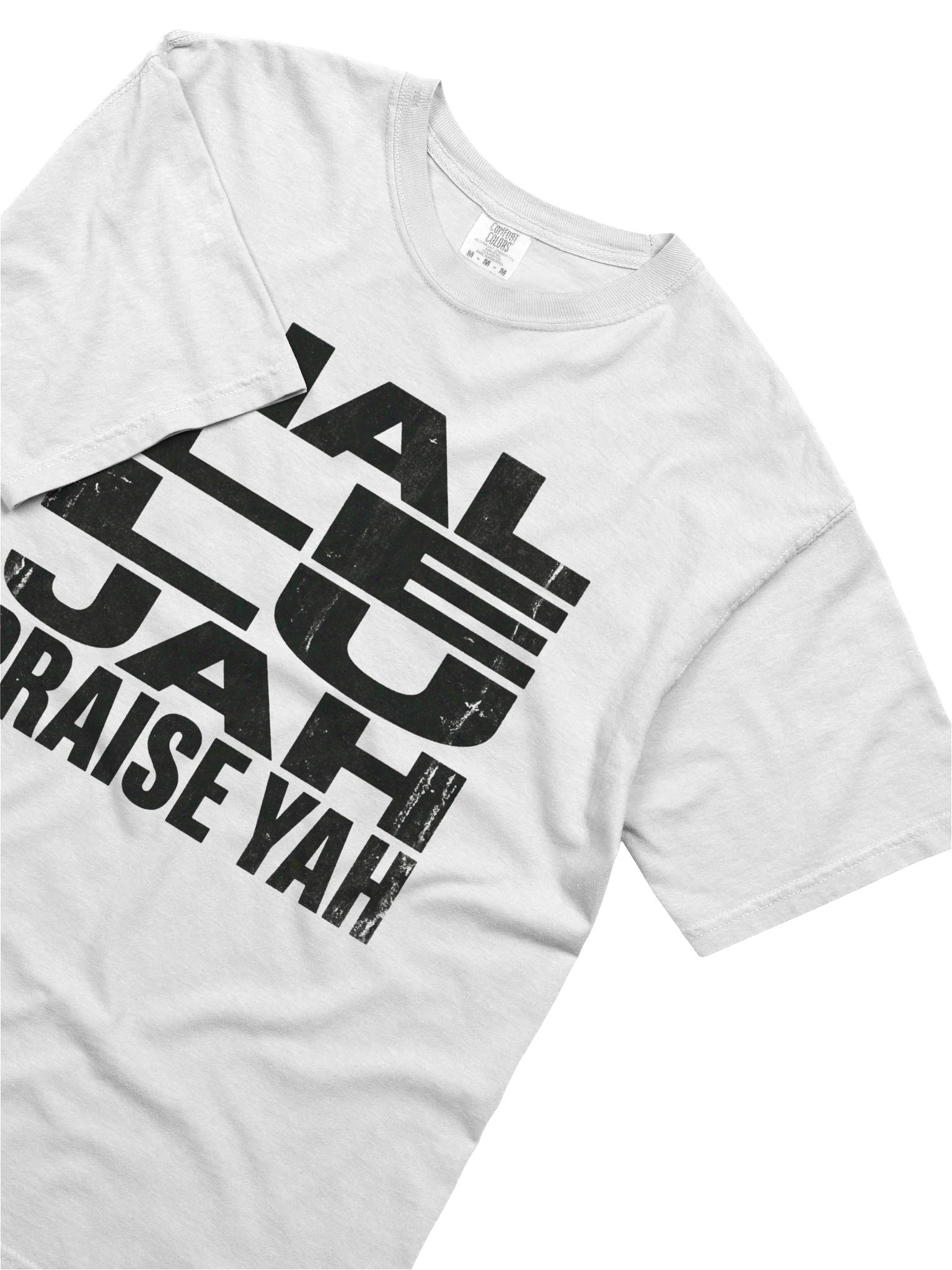 Hallelujah Praise Yah Distressed Black Letter Comfort Colors Premium T-Shirt product image (135)