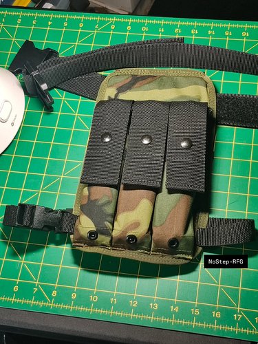 Prototype EUO style drop leg in two tone ERDL and black.
I was surprised to find out the larger WE GBBR magazines fit. I have...