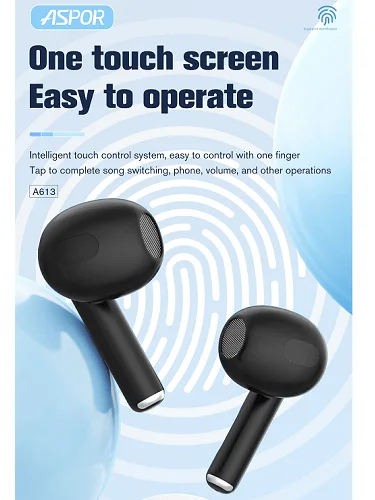 Aspor A613 BT5.3 Wireless TWS Earbuds - Stereo Sound with USB-C Charging Case product image (3)