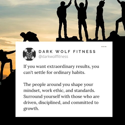Distance yourself from negativity, excuses, and complacency. Success isn't just about what you do—it's also about who you cho...