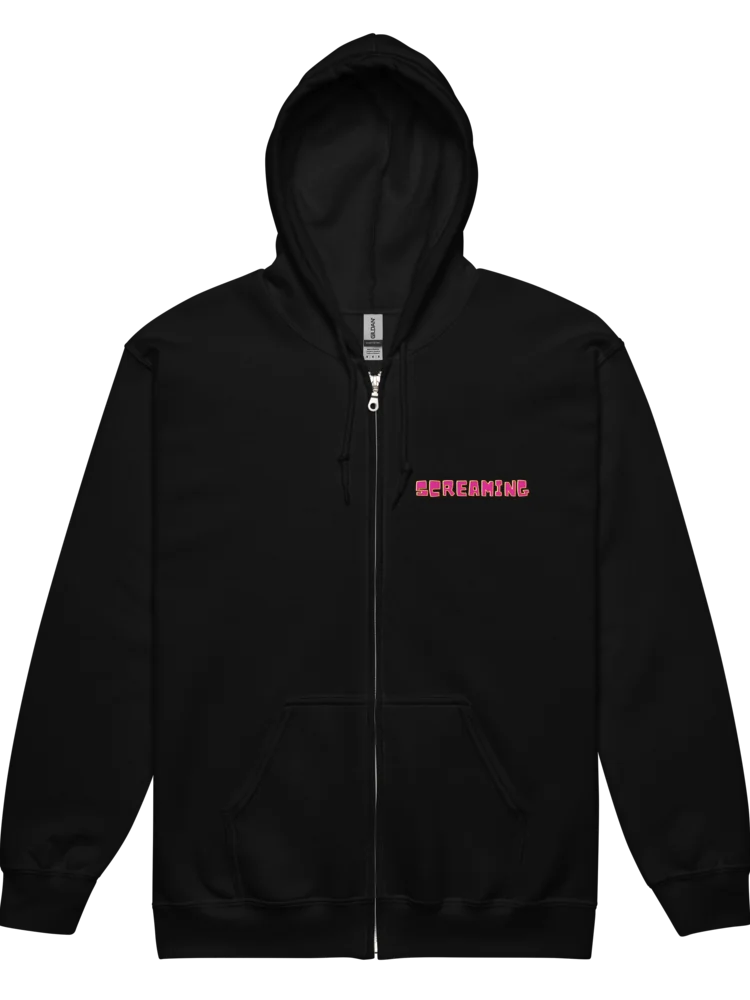 Screaming Cockatoo With Text on the Front Classic Zip Hoodie Multicolor product image (16)