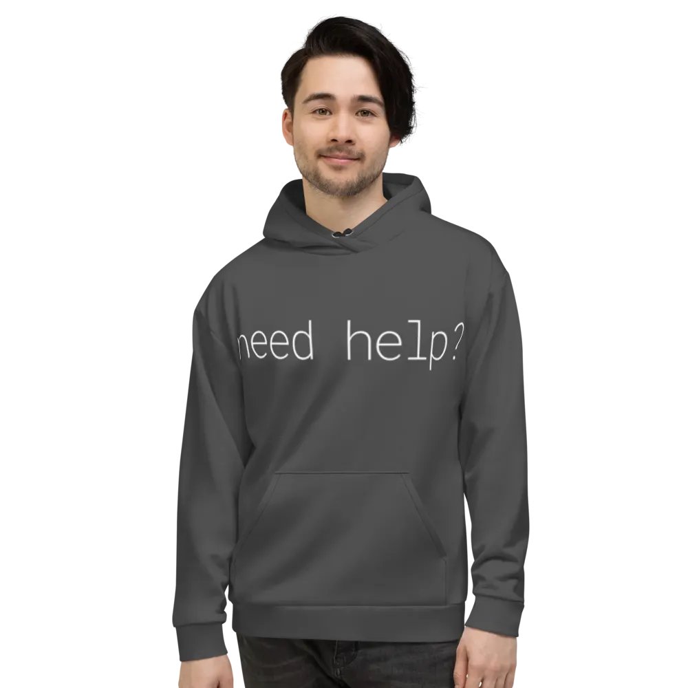 need help? RTFM! hoodie (darker grayscale mode) product image (5)