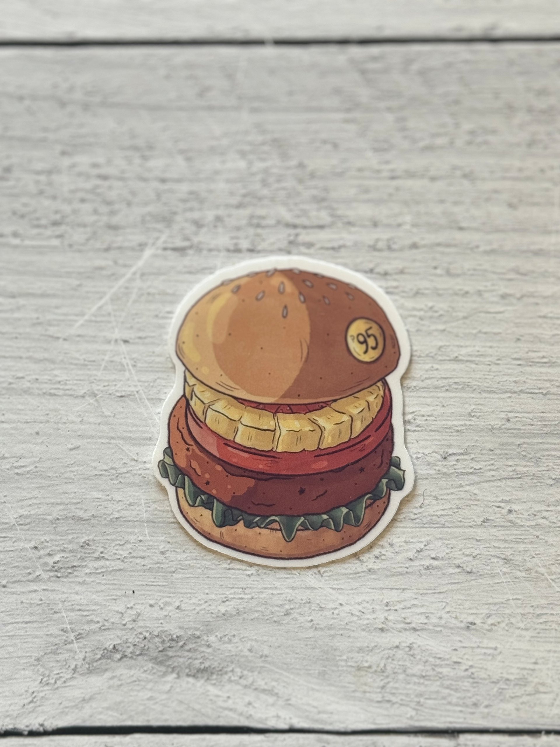 Pineapple Ring Burger Waterproof Vinyl Sticker product image (2)