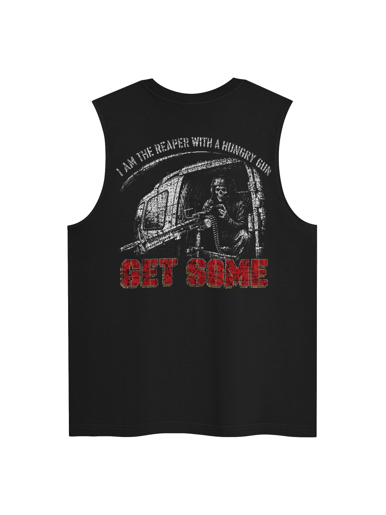 Get Some "I Am the Reaper With a Hungry Gun" Huey Door Gunner Muscle Tank product image (1)