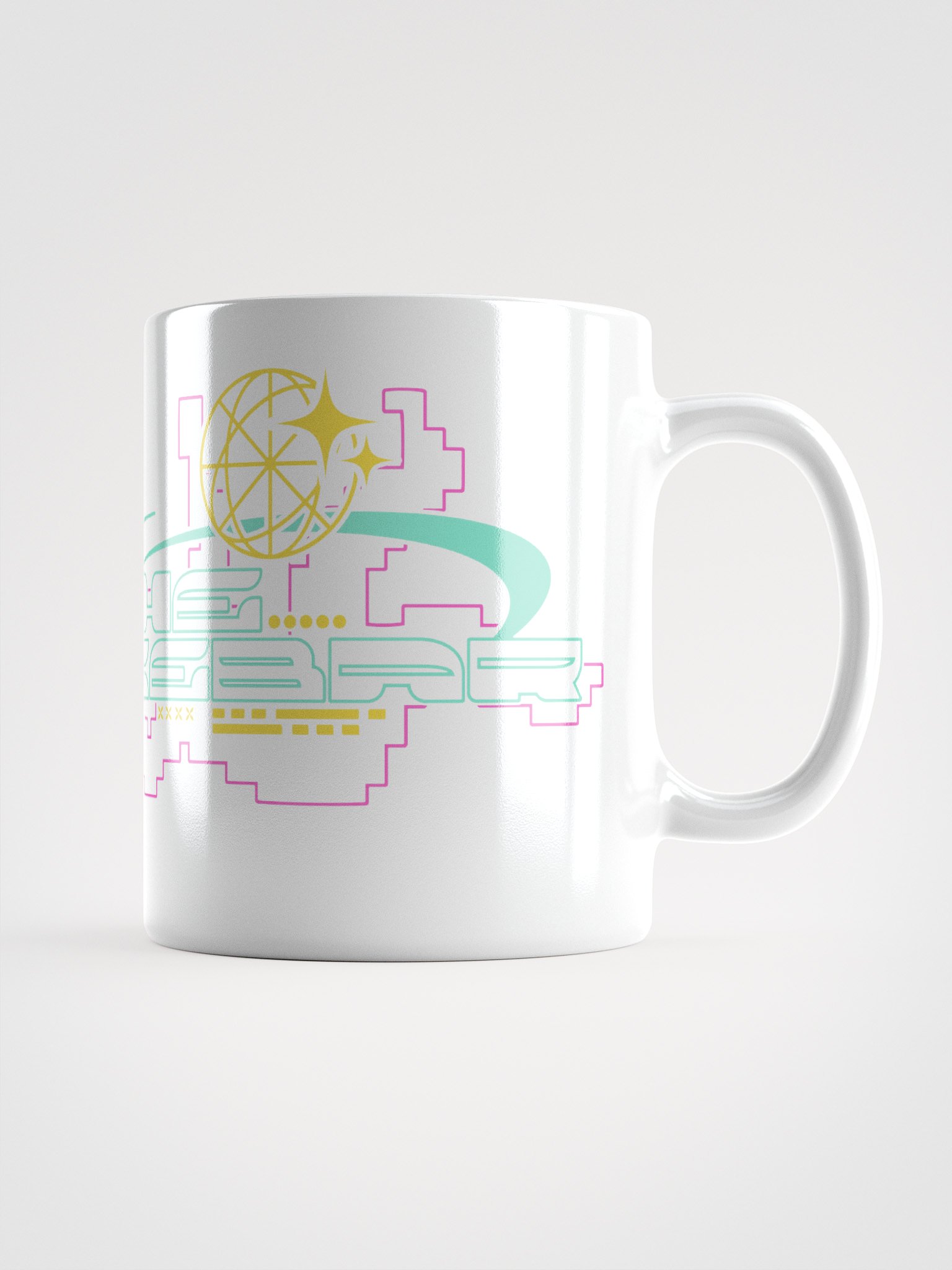 Cyberpunk inspired The SpaceBar sign mug white product image (1)
