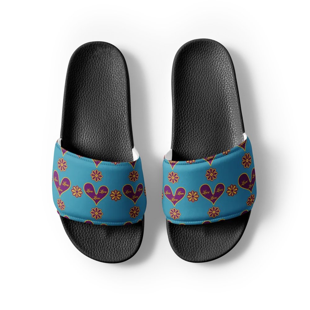 Ladies Blue Love Slides product image (5)