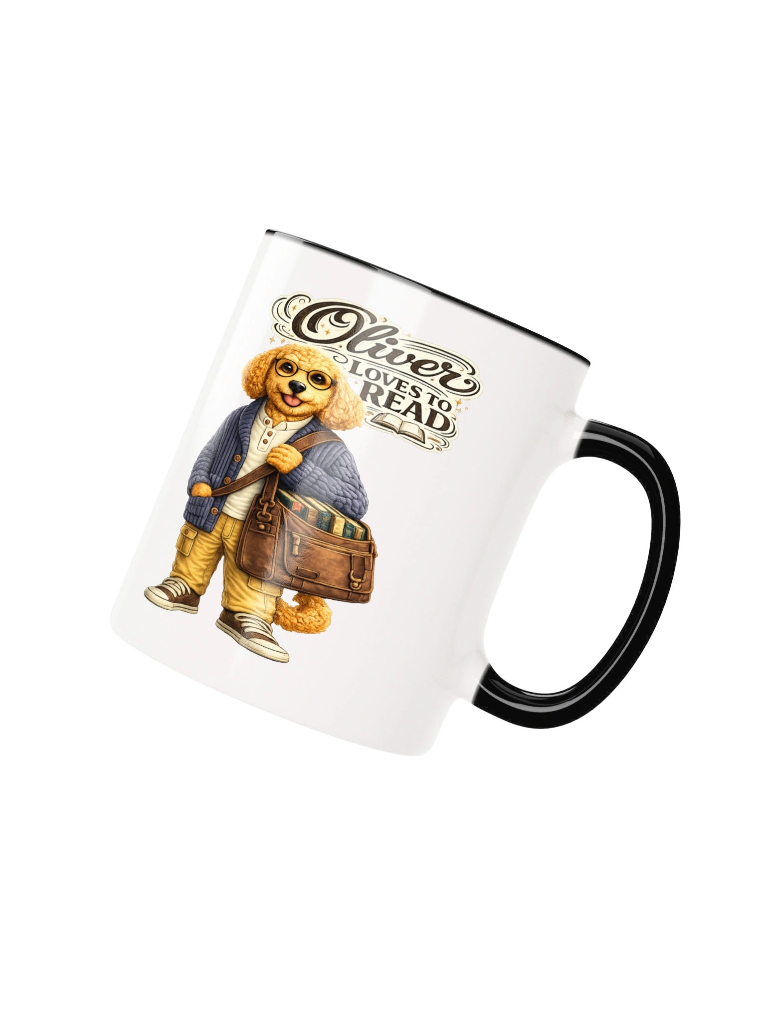 Oliver Loves to Read Paw Print Mug product image (8)