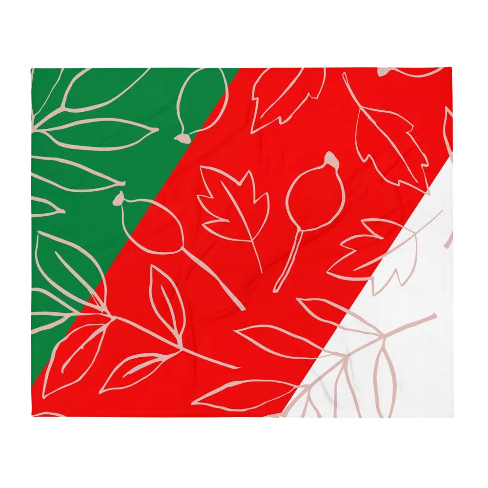 Green Red White Stripes With Floral Design Blanket product image (2)