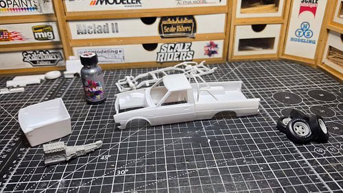Everything is ready for some color on the 1980 Dodge Ram D-50!! 
The color is a mix of @splashpaints old gray colors I had la...