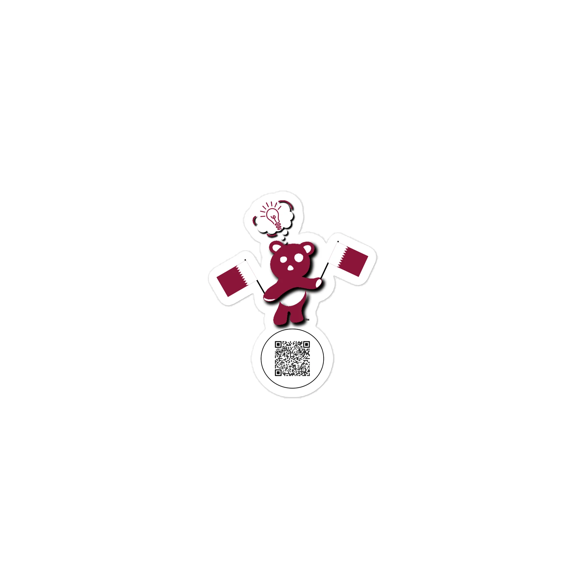 Qatar — Country Bear Sticker | BehrBrained Media product image (1)