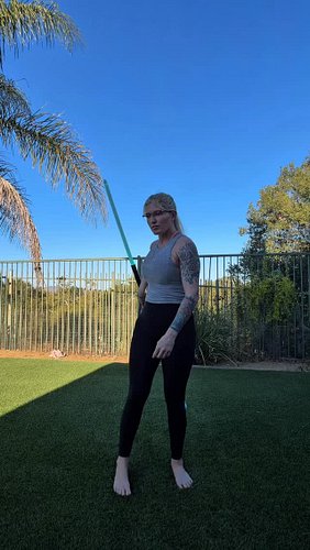 More practice drills… and fails lol 😂 Every day getting a little better but yes, dropping my saber and smacking myself in the...