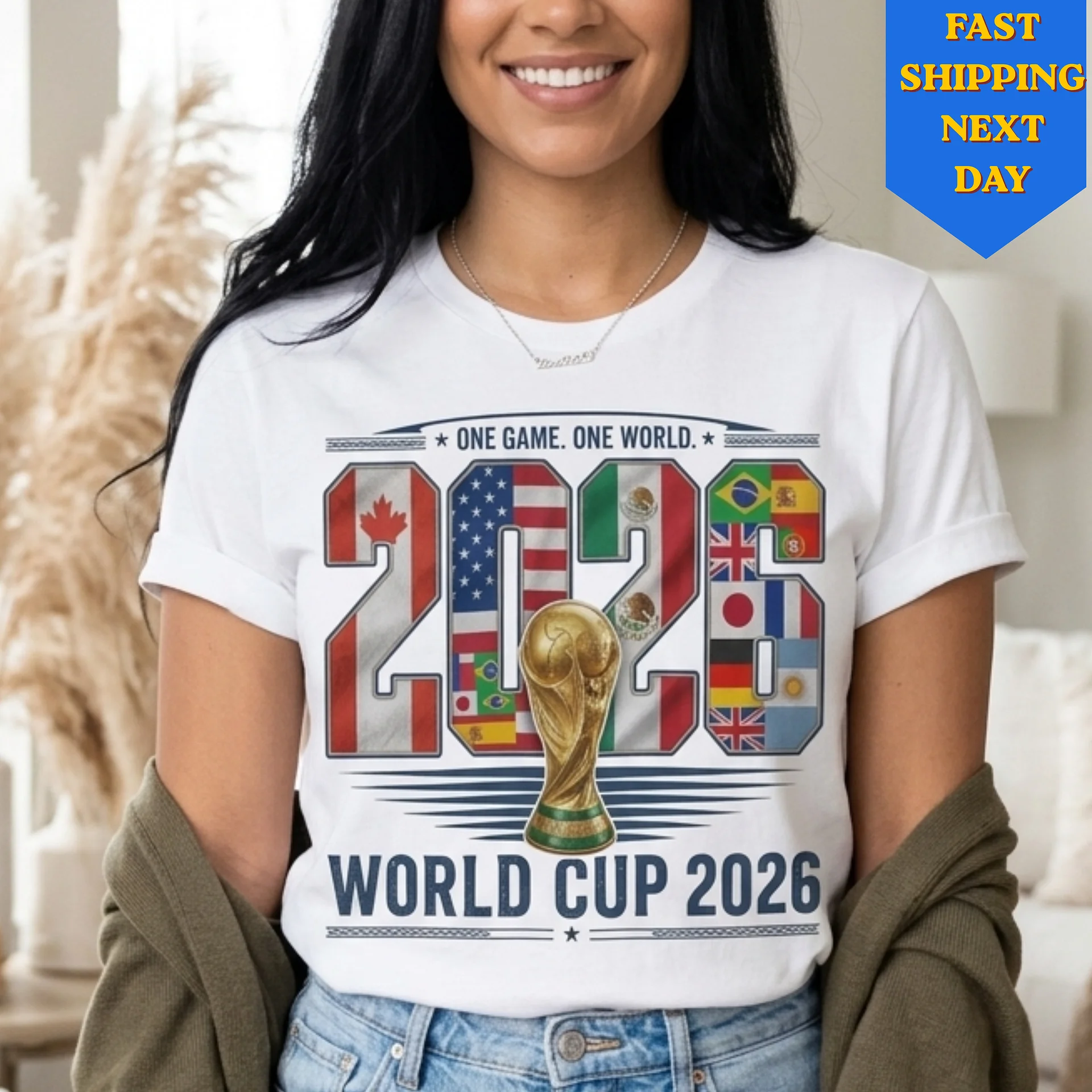 World Cup 2026 T-Shirt | FIFA Soccer Graphic Tee USA Canada Mexico | One Game One World Football Fan Shirt product image (1)
