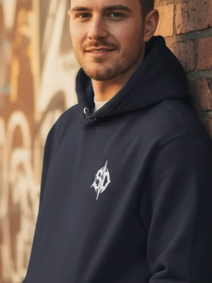 Embroidered SD logo black hoodie product image (2)