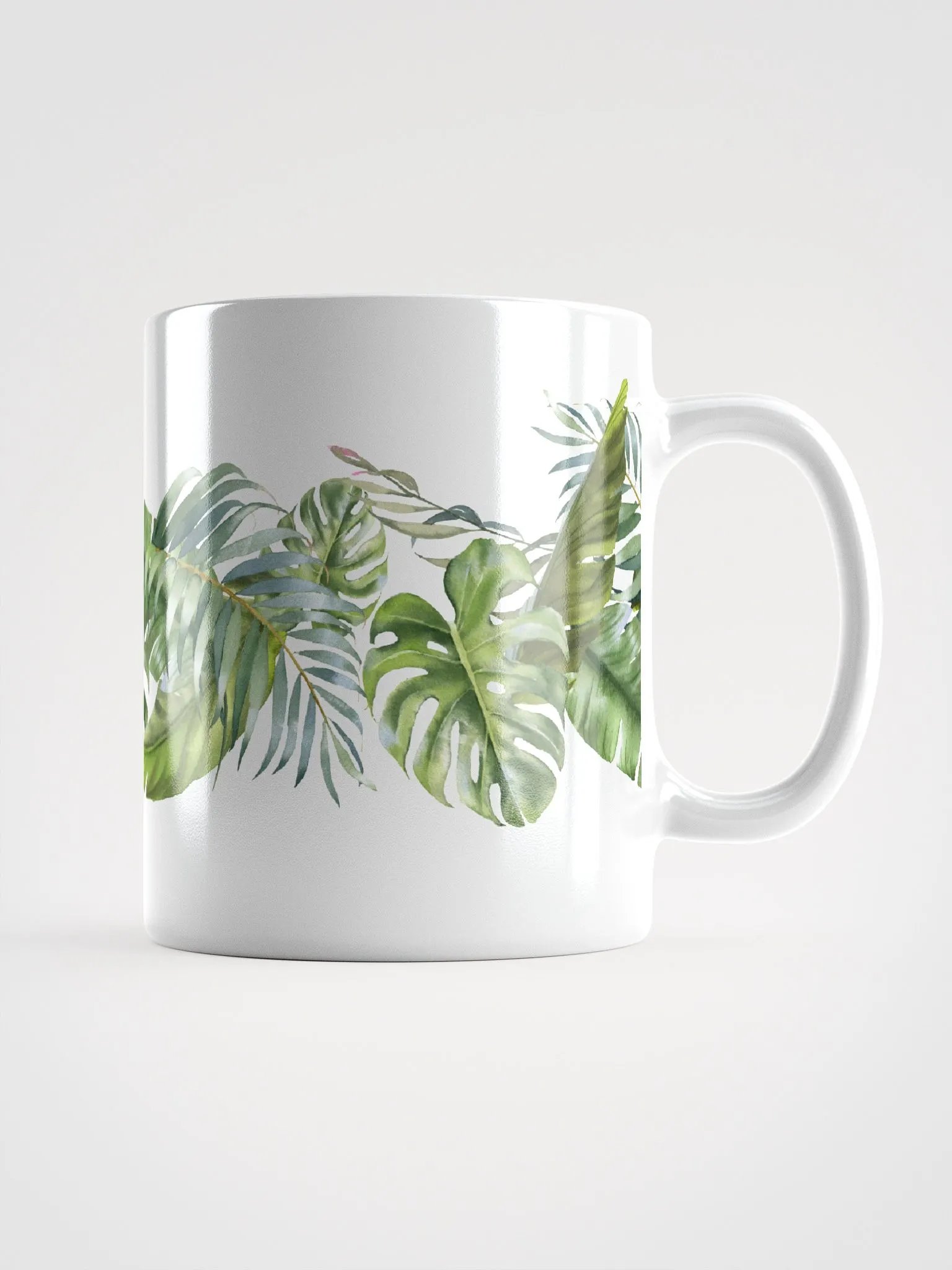 Tropical Leaves White Ceramic Mug product image (1)