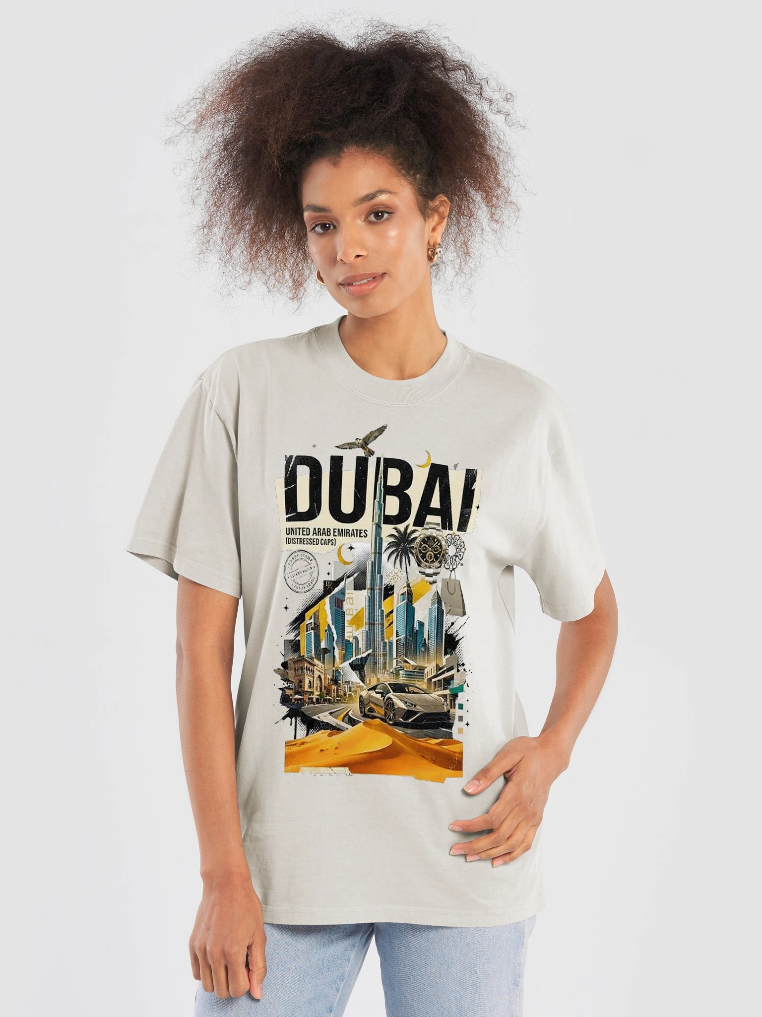 Dubai UAE Skyline Streetwear Tee | Vintage Luxury Graphic Tee product image (5)