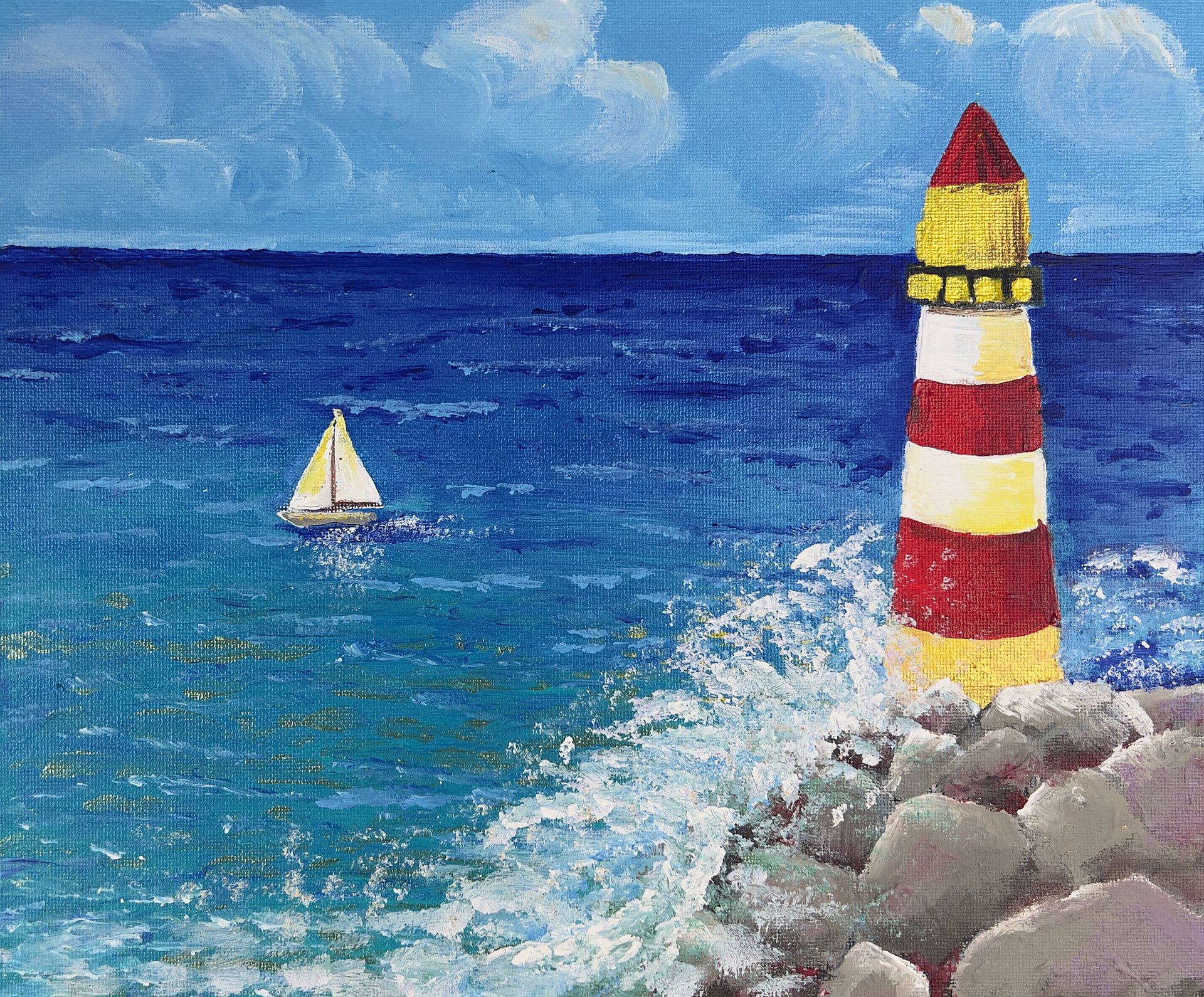 Beacon by the Rocks — One-of-a-Kind Original Painting product image (1)
