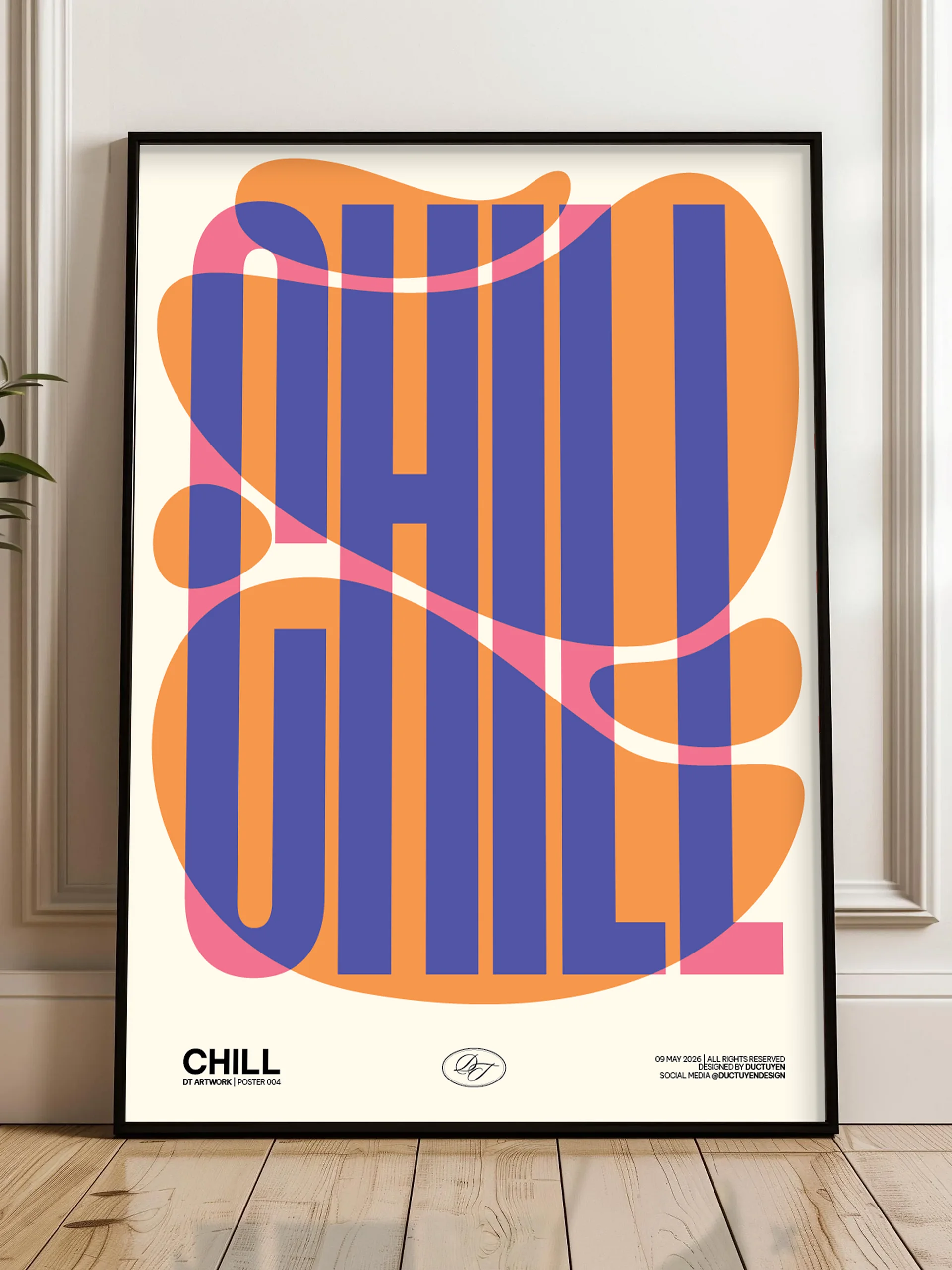 "CHILL" Abstract Typography Framed Poster product image (2)