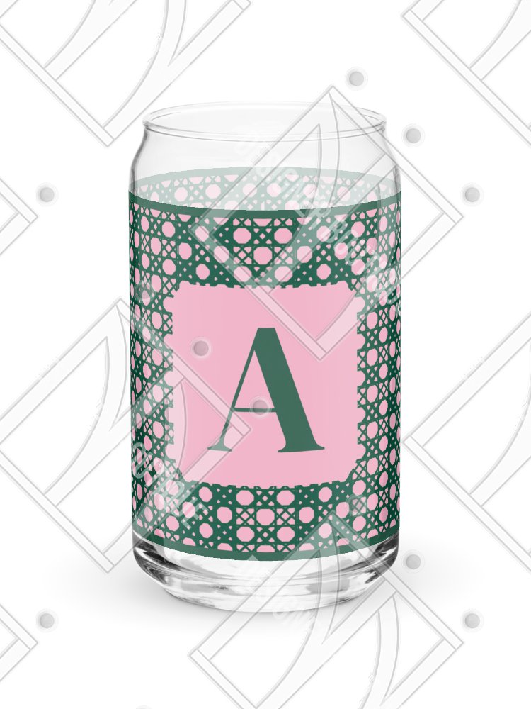 Verdant Garden Monogram A Can-Shaped Glass product image (1)