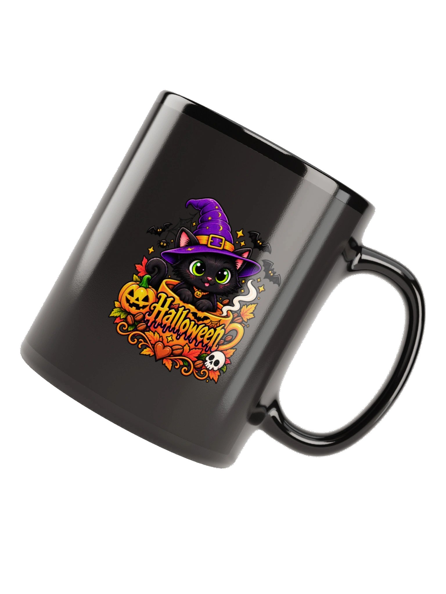 Black Cat Witch Halloween Coffee Mug – Spooky Coffee Lover product image (11)