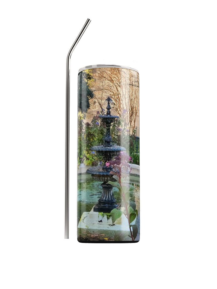 Purple Flowers Water Fountain Stainless Steel Tumbler product image (1)