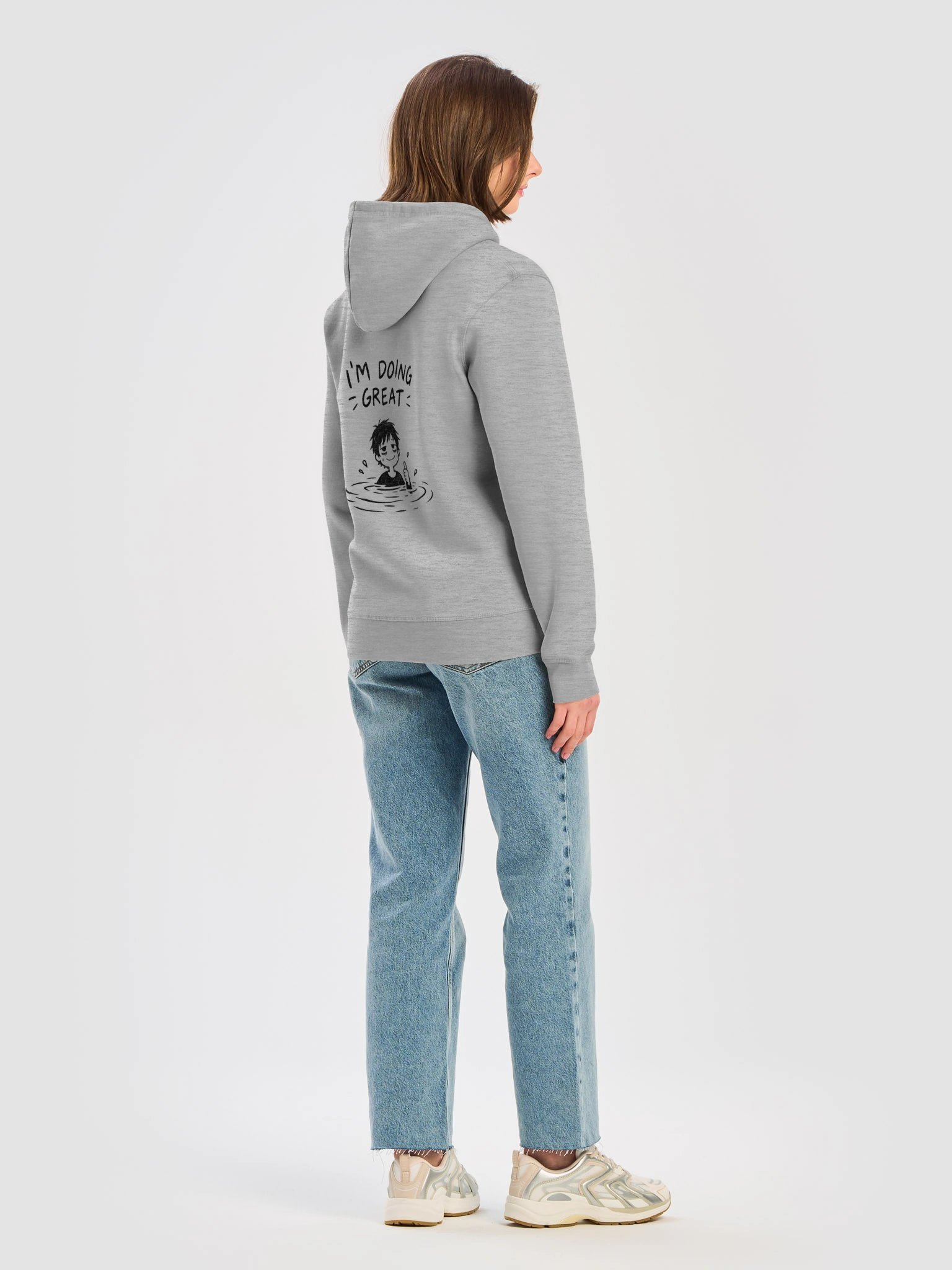 I’m Doing Great Hoodie – Funny Drowning Doodle Design product image (3)