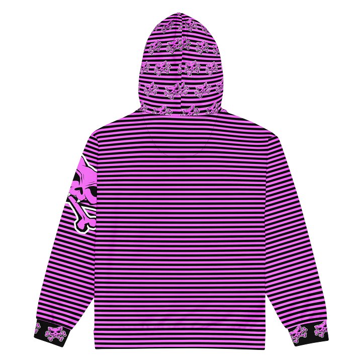Pink and Blaque Kat Skull Remix Stripped Hoodie product image (2)