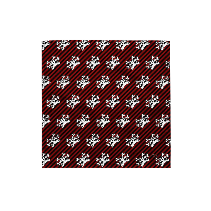 Blaque and Red Stripped Kat Skull Bandana product image (1)