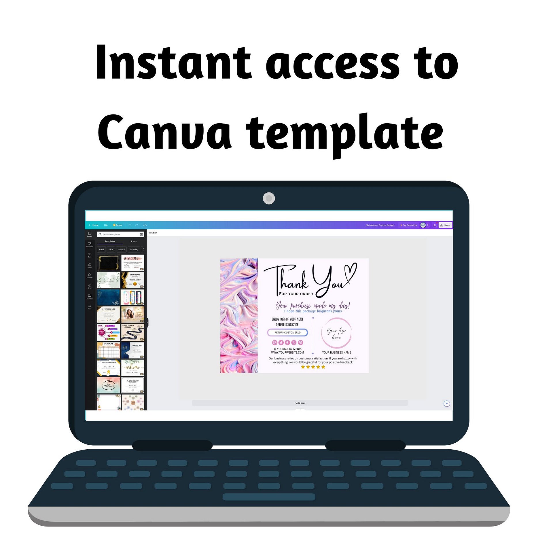 Emily - Thank You Card Template product image (6)