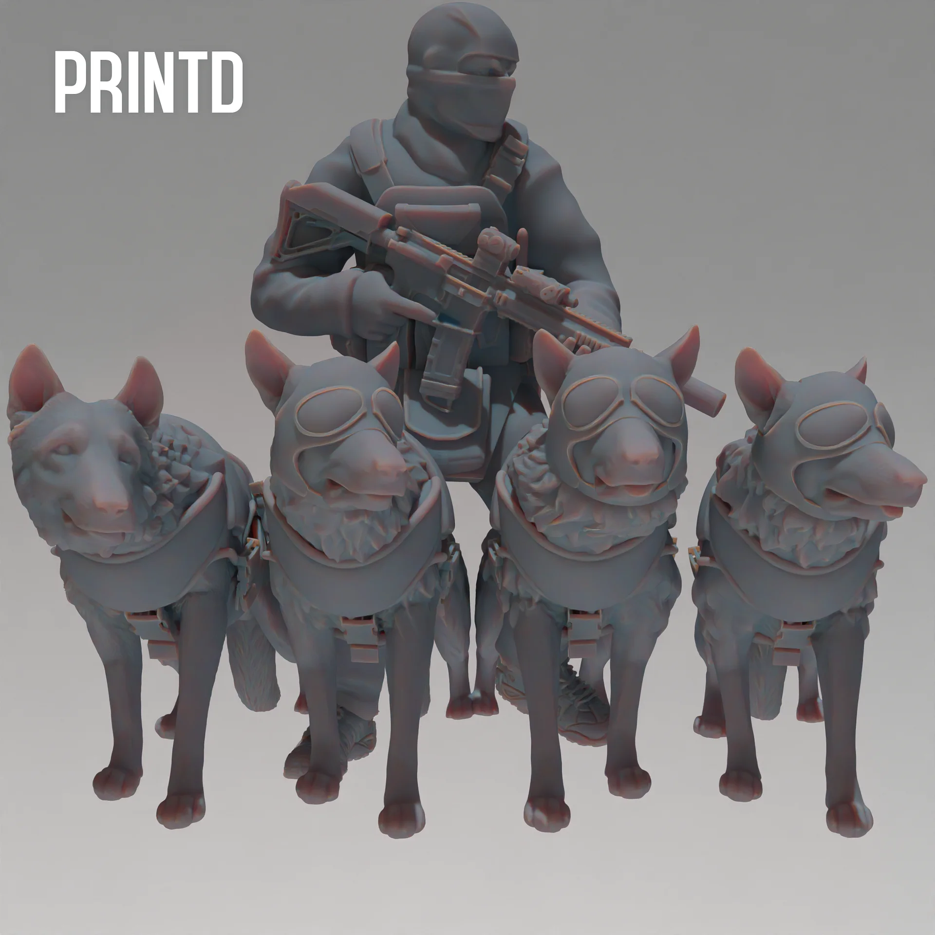 Nairobi Operator with K9 Dog Squad - Modern Warfare Wargame Hobby Resin Scale Models product image (1)