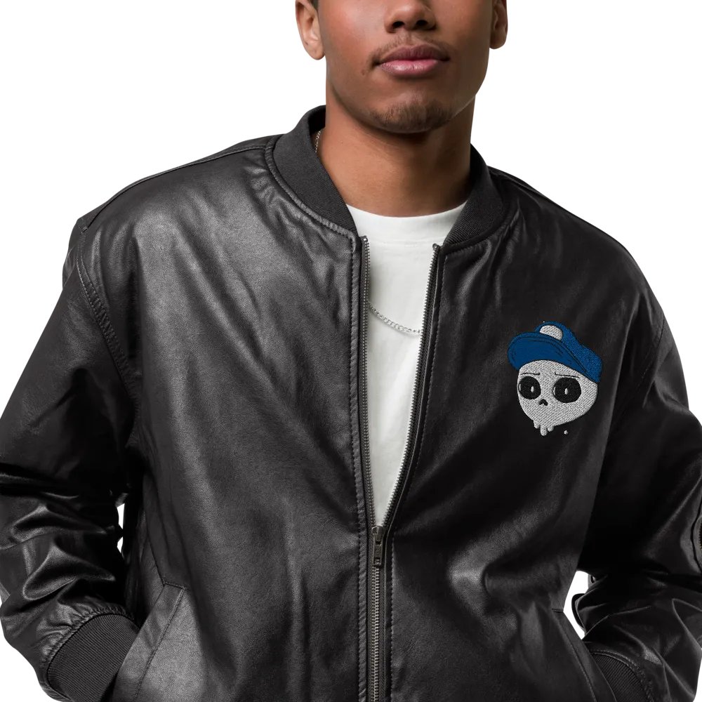 Skully Faux Leather Bomber Jacket product image (6)