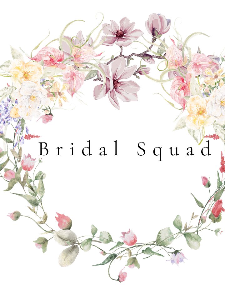 Bridal Squad T-Shirt 002 Floral Wreath Logo Dress product image (2)