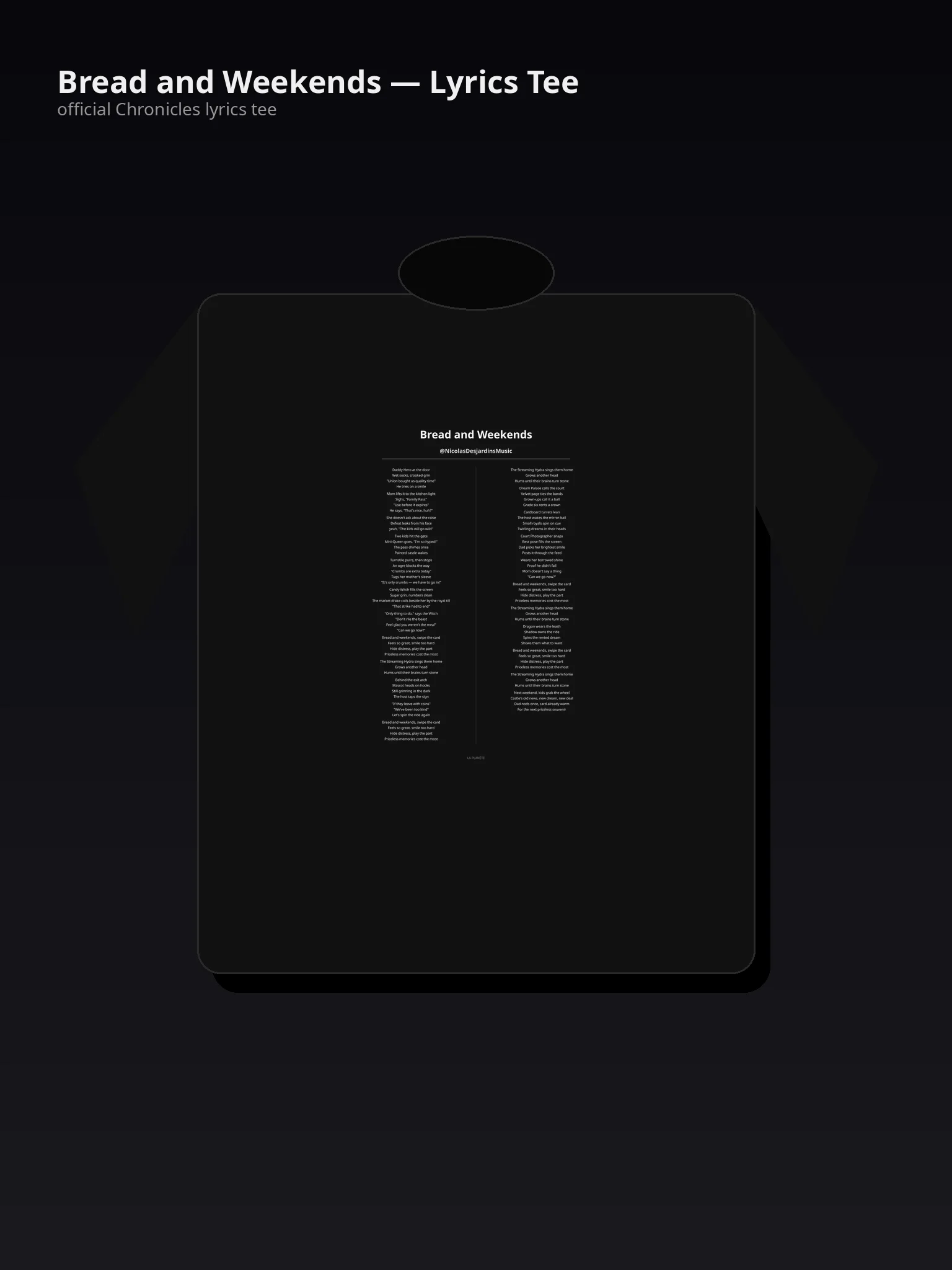 Bread and Weekends — Lyrics Tee - pWrdmg