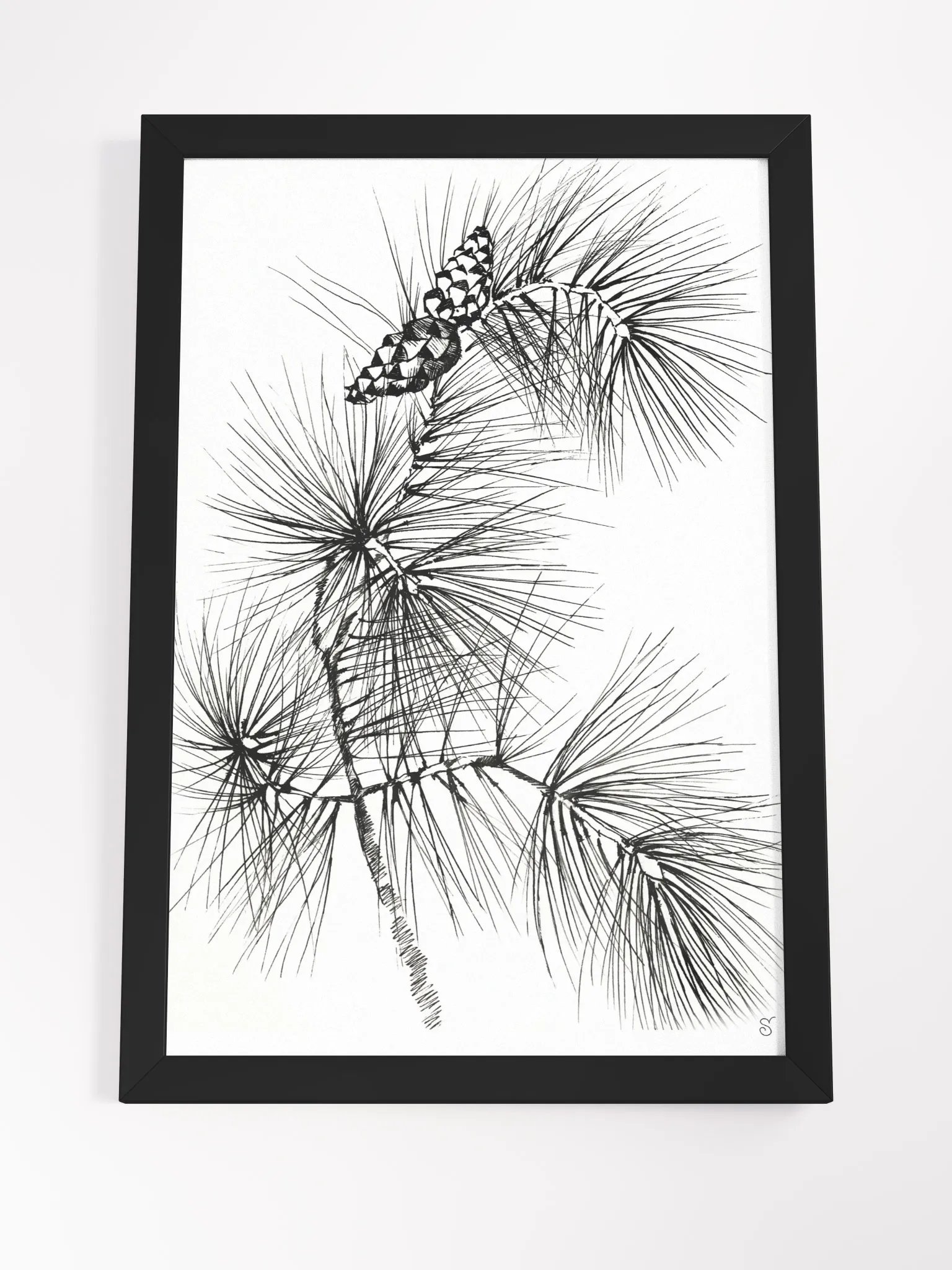 Pine Branch Serenity Framed Poster - Pine Branch and Cones product image (8)