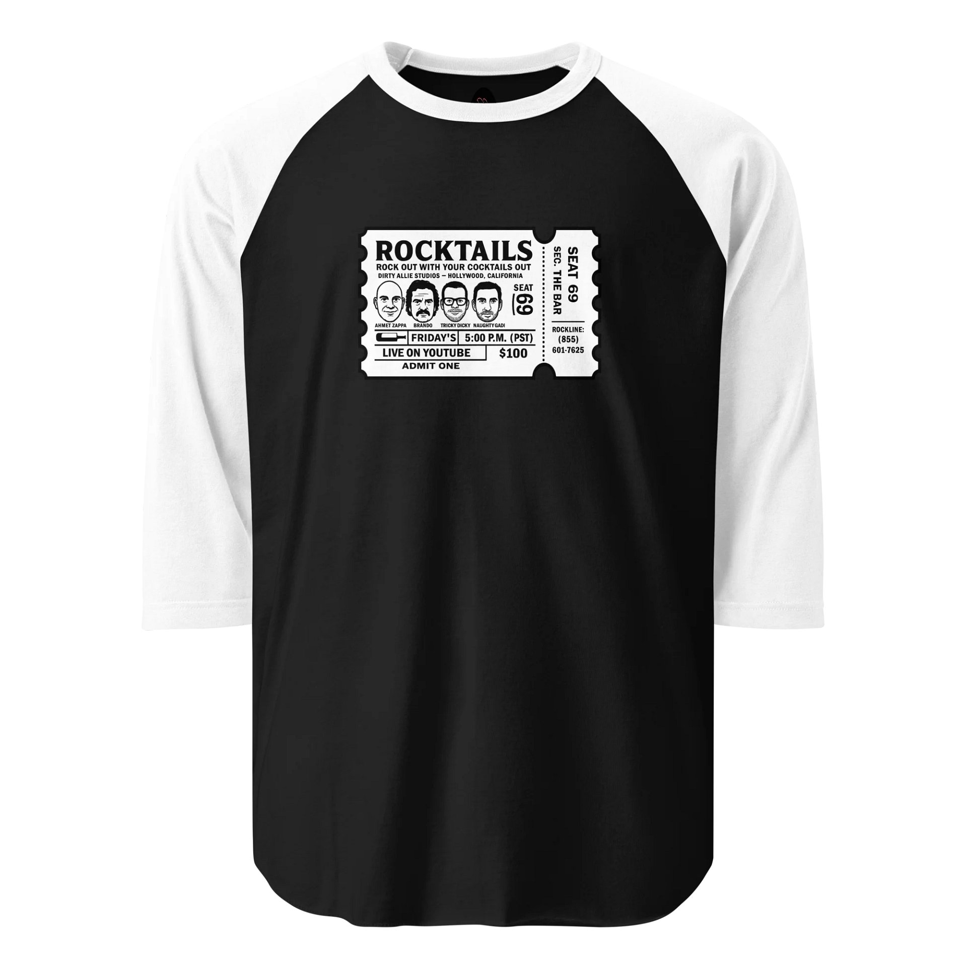 Rocktails Ticket Raglan T-Shirt product image (1)