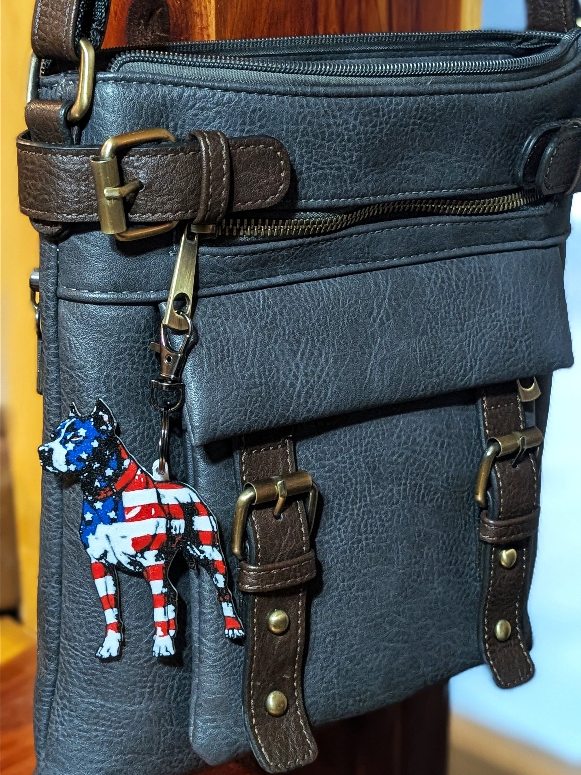 Stars & Stripes American Pit Bull Terrier Keychain product image (1)