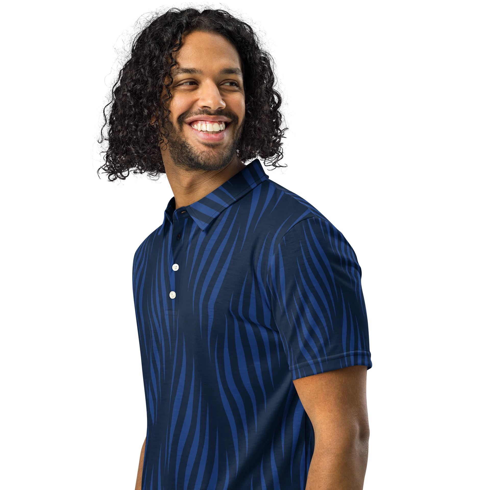Blue Wave Abstract Slim Fit Polo product image (2)