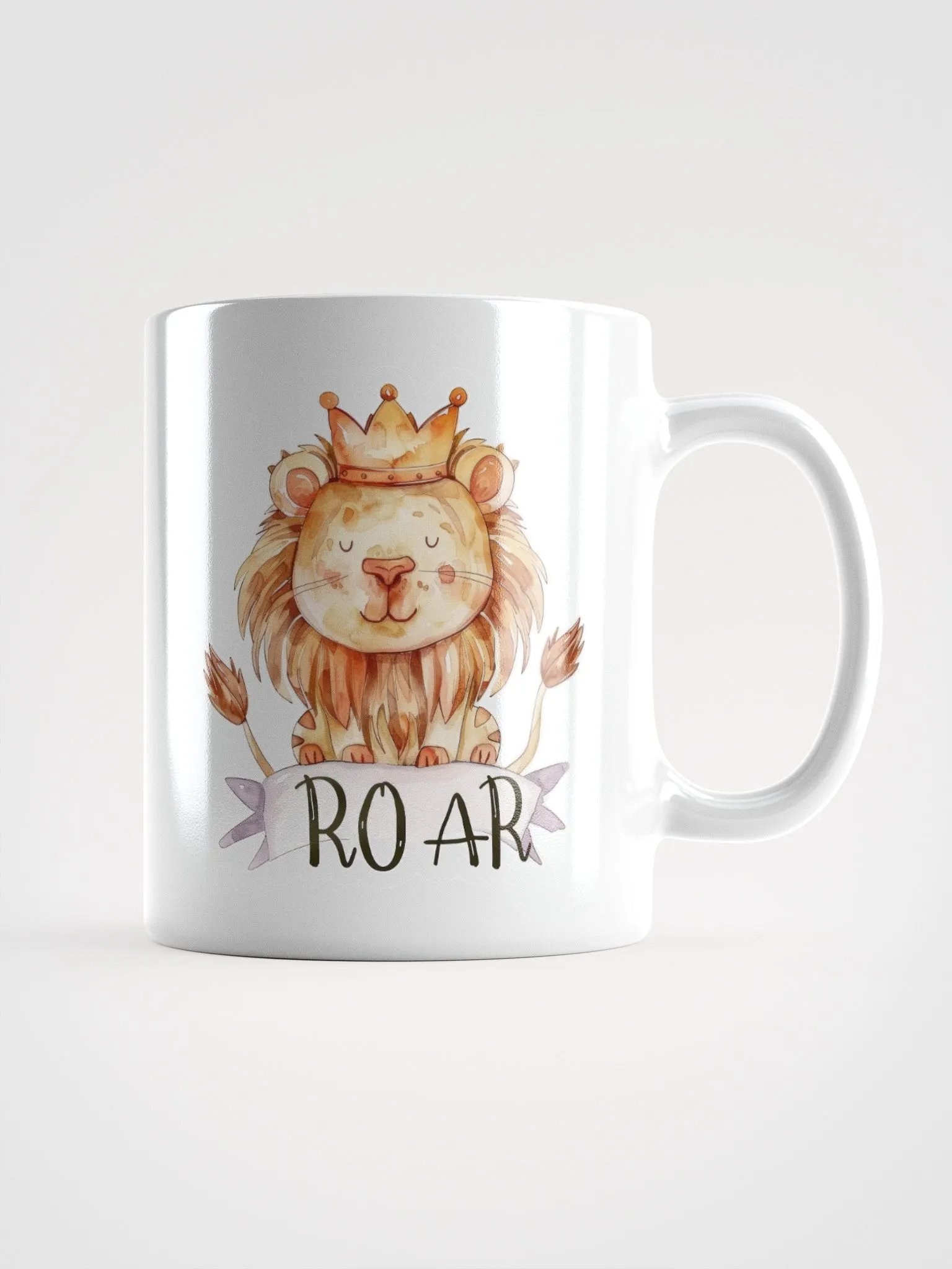 Royal Roar Lion White Glossy Mug product image (5)