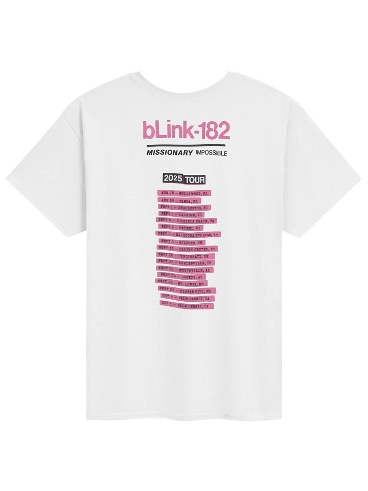 Blink-182 Missionary Impossible Tour White T-Shirt product image (2)