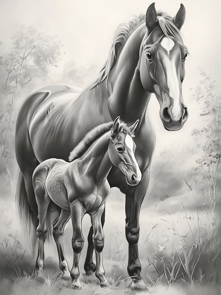 Majestic Mare & Foal Framed Poster product image (1)
