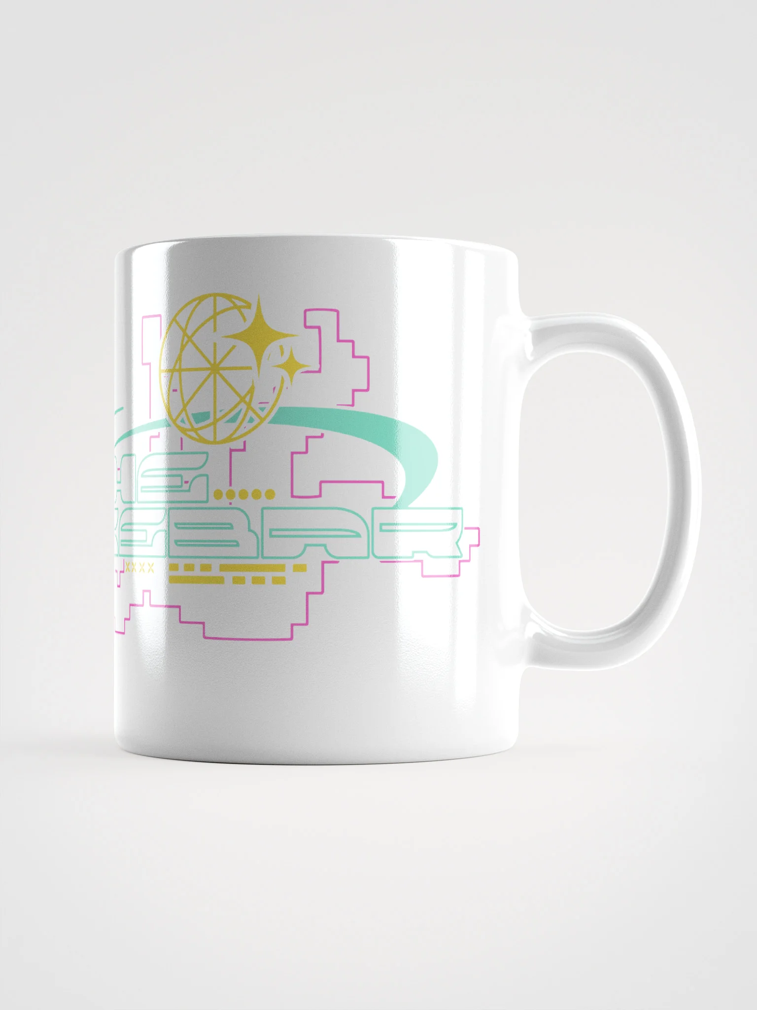 Cyberpunk inspired The SpaceBar sign mug white product image (1)