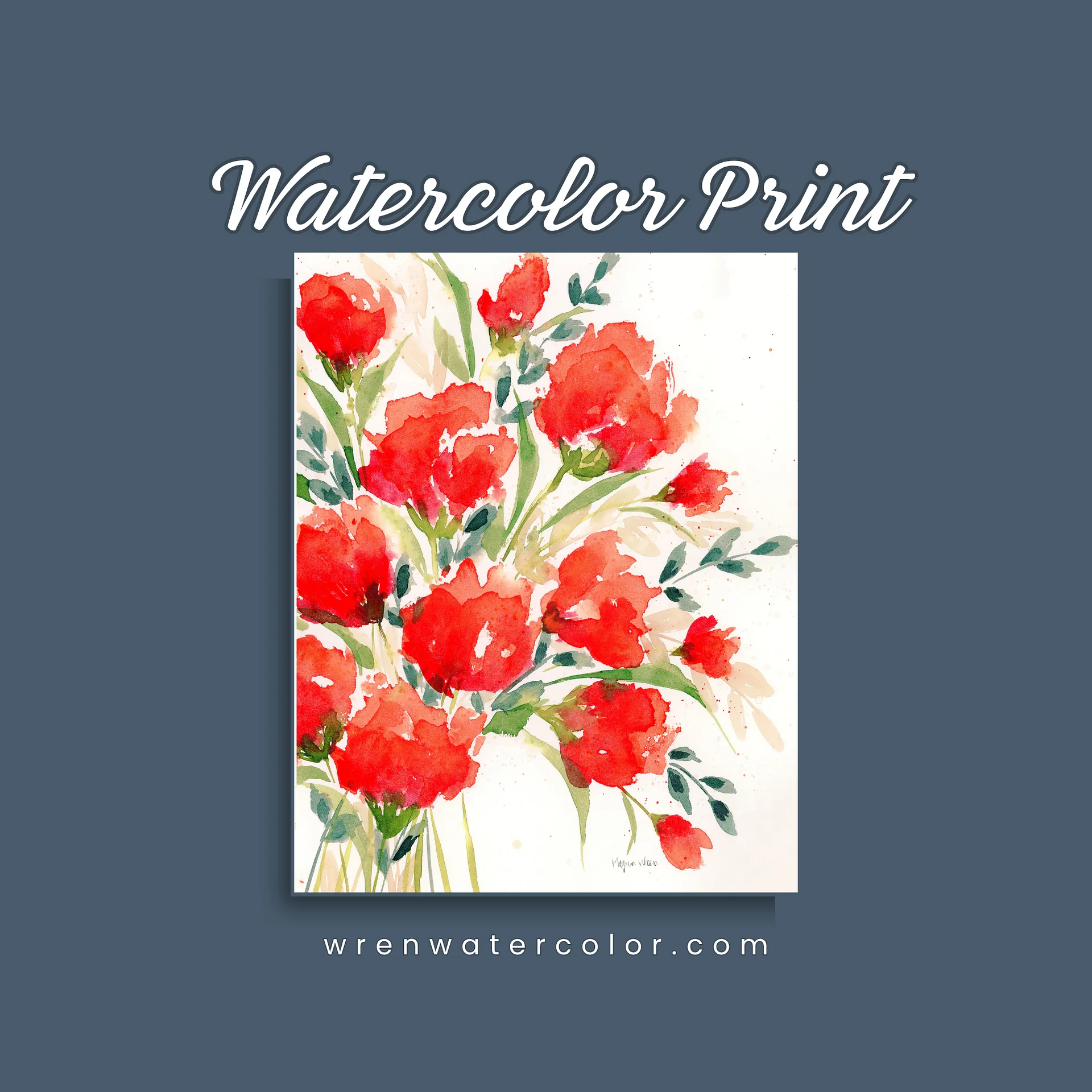 Floral Watercolor Print - Ruby Red Dance product image (1)