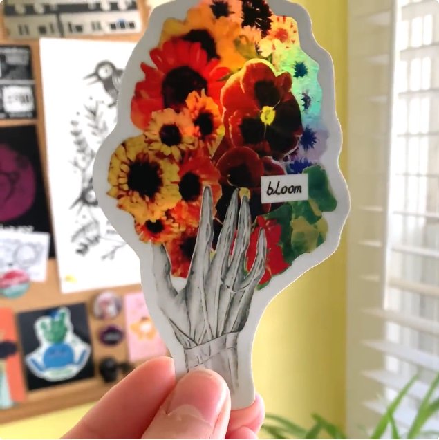 Creepy Hand Bloom Bouquet sticker product image (3)