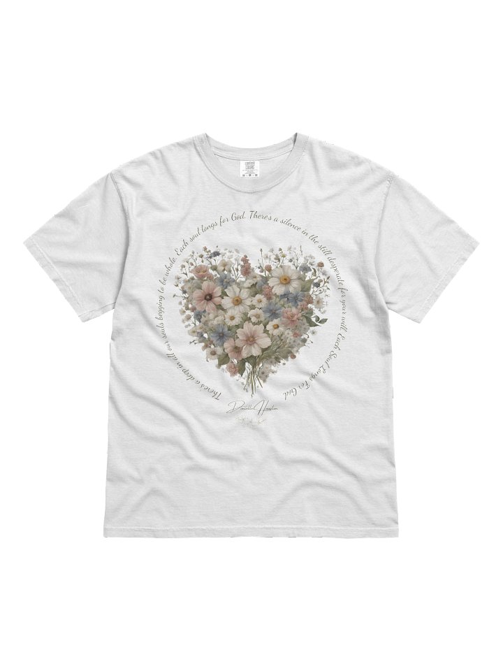 "Each Soul Longs For God" Floral Heart Tee | White product image (1)