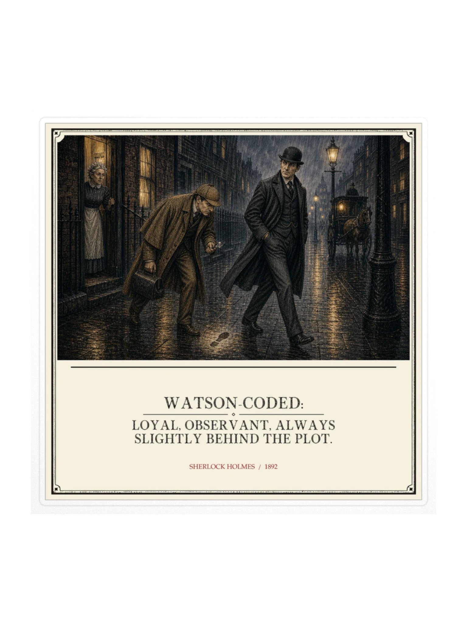 Watson Coded Loyal Observant Always Slightly Behind -- The Adventures of Sherlock Holmes Sticker product image (1)