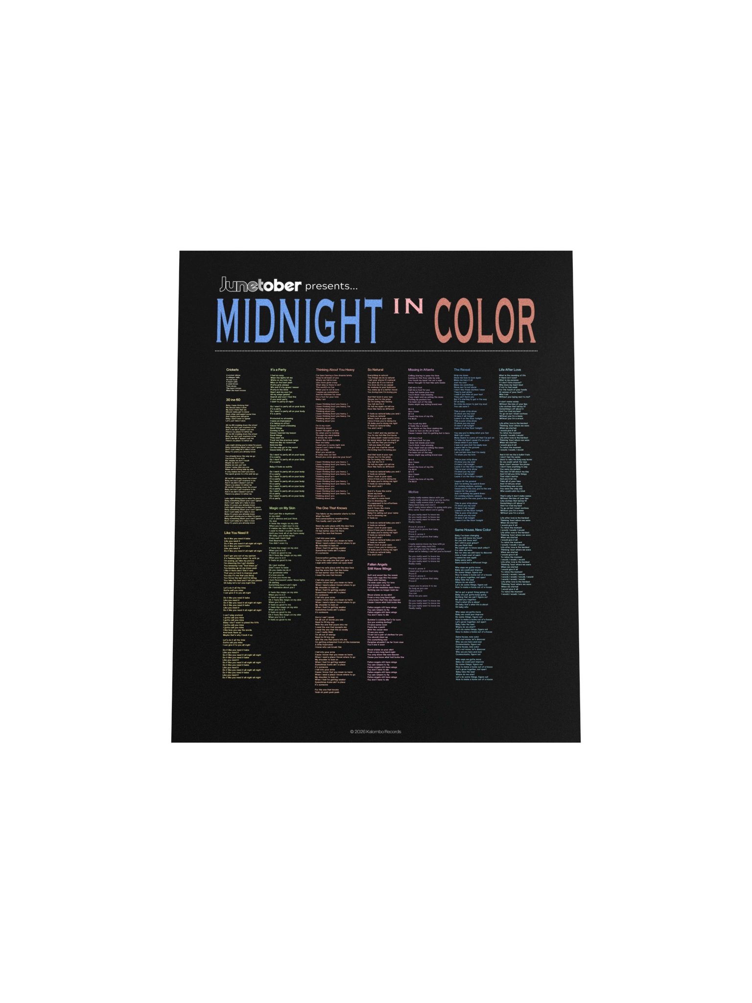 Midnight in Color Lyric Poster product image (11)