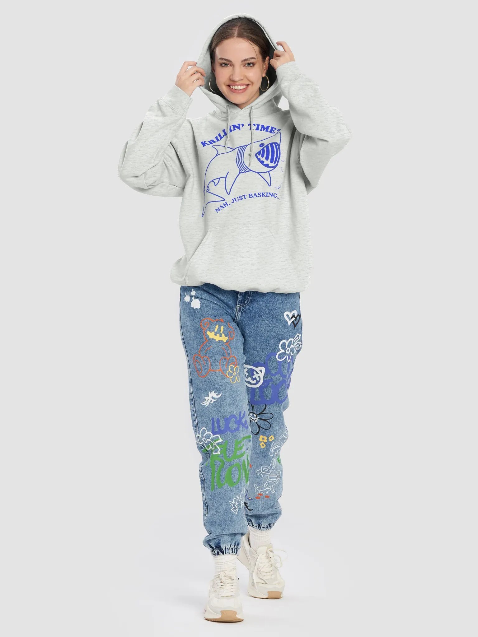 Basking Shark - Krillin' Time? Funny Shark Hoodie product image (78)