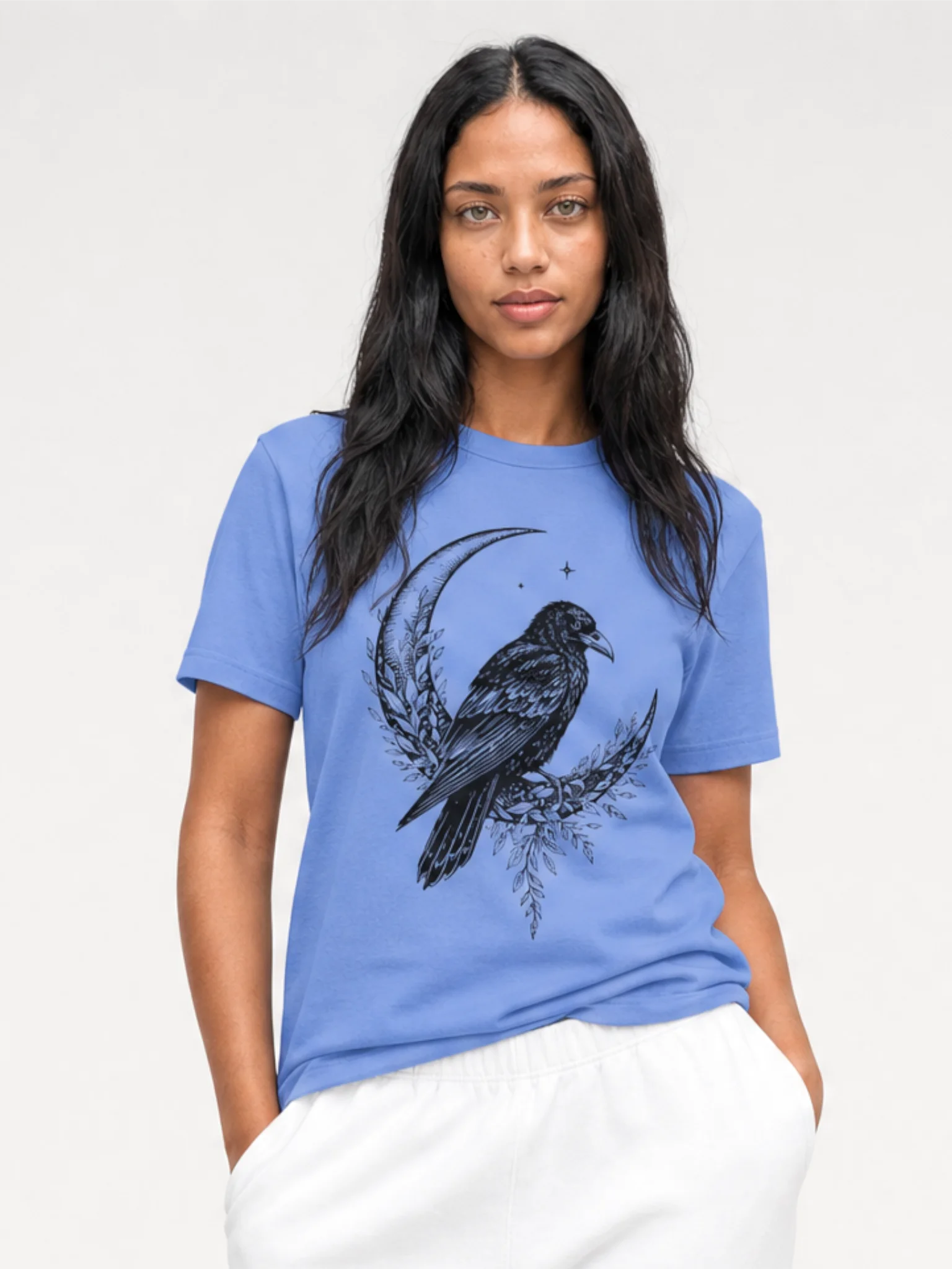 Celestial Raven Graphic T-Shirt product image (2)
