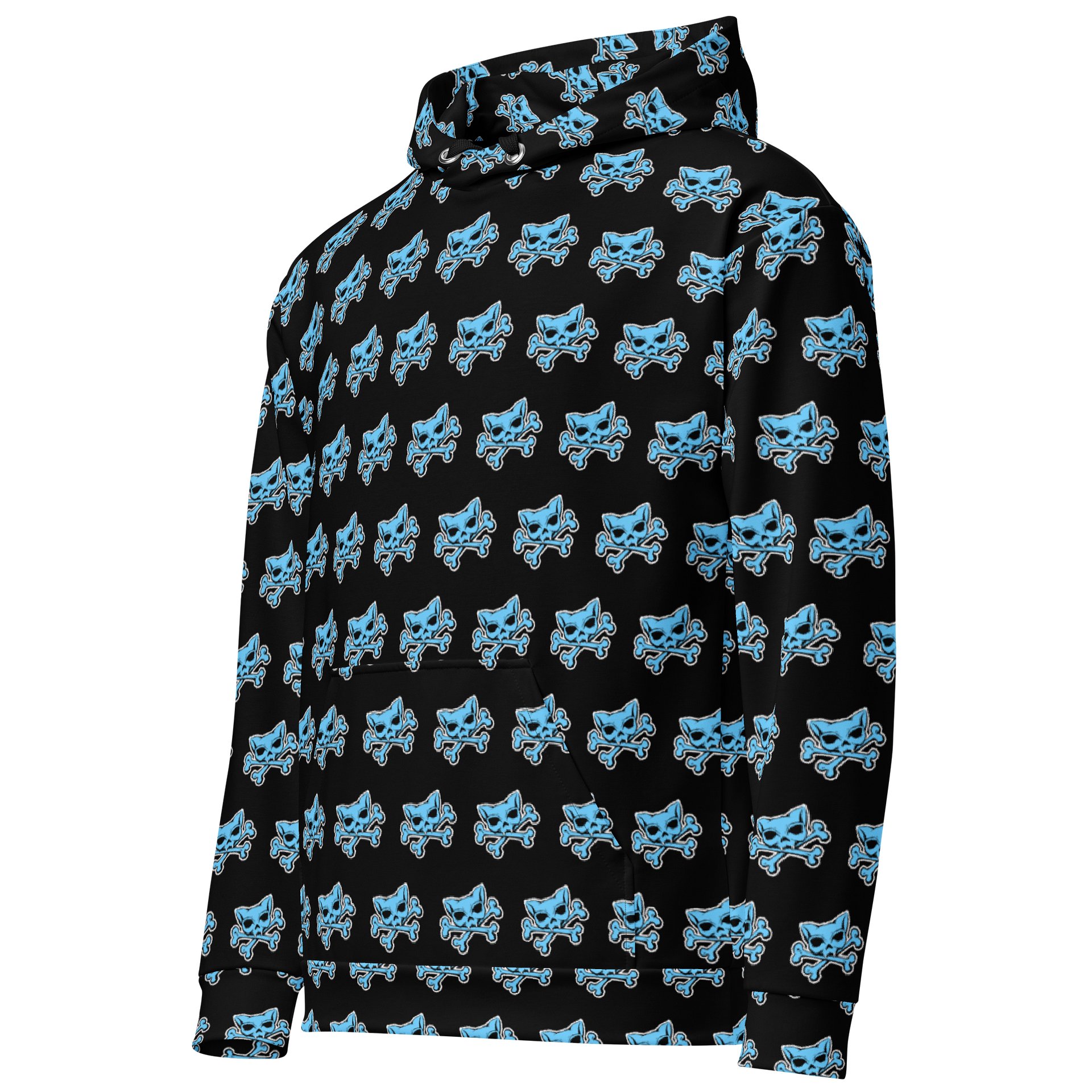 (Dark Mode) Blue Kat Skull Hoodie product image (3)