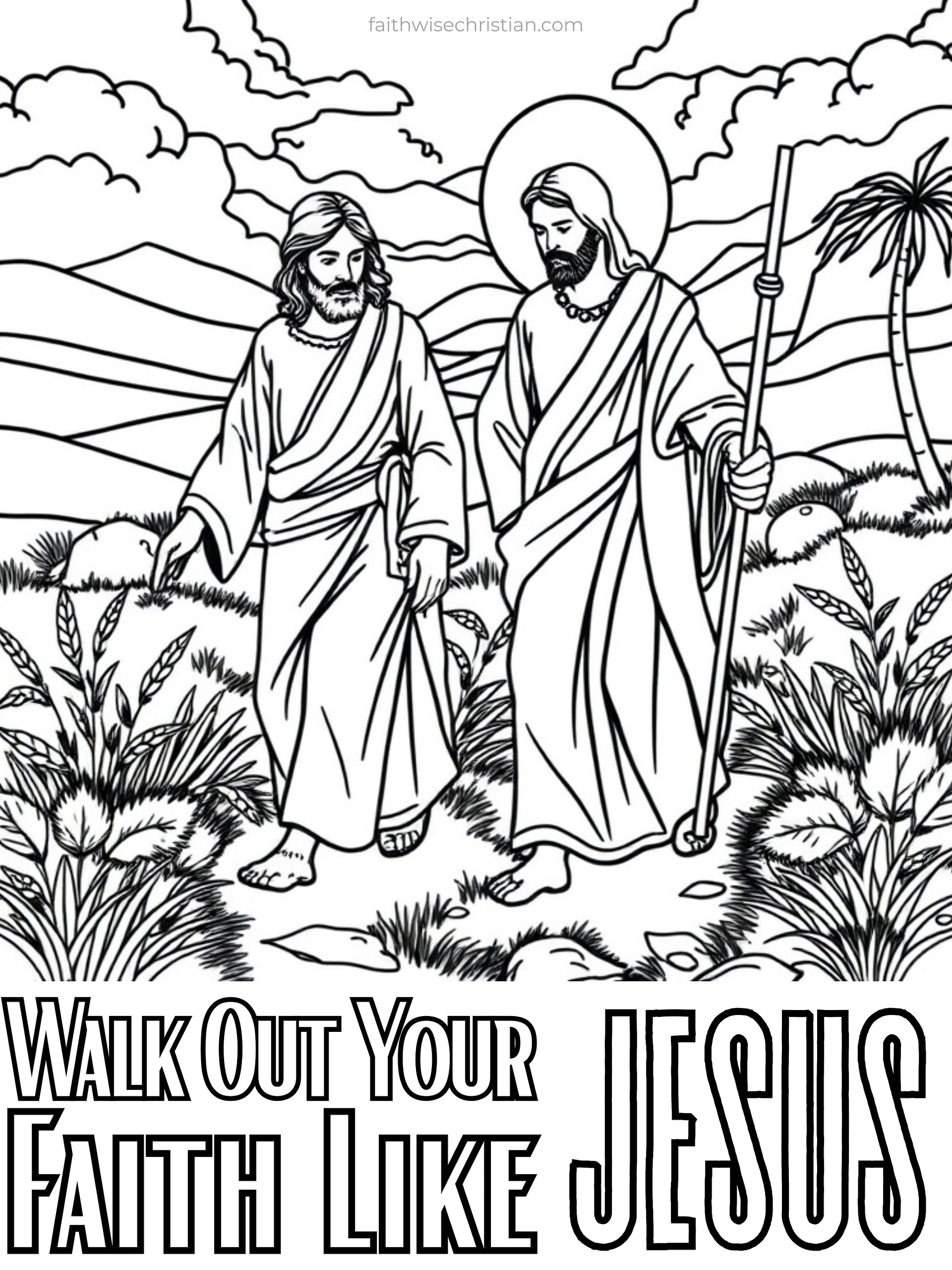 Walk Out Your Faith Like Jesus Coloring Page Freebie product image (1)