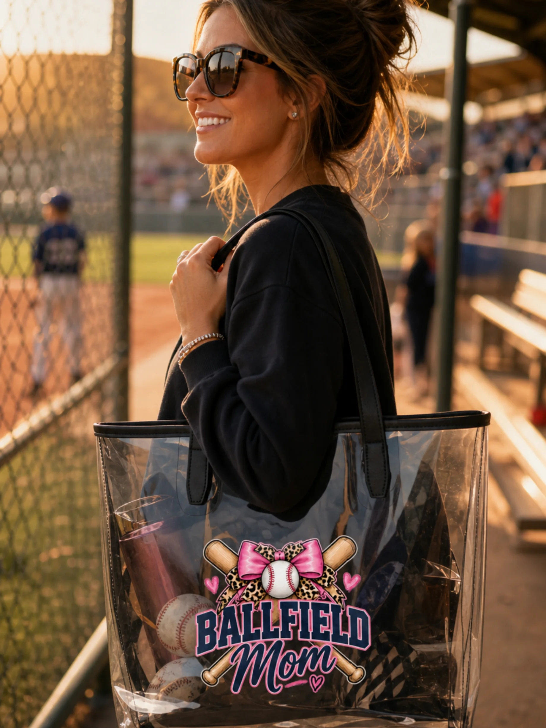 Ballfield Mom Baseball Clear Tote | Tournament Game Day Bag product image (1)